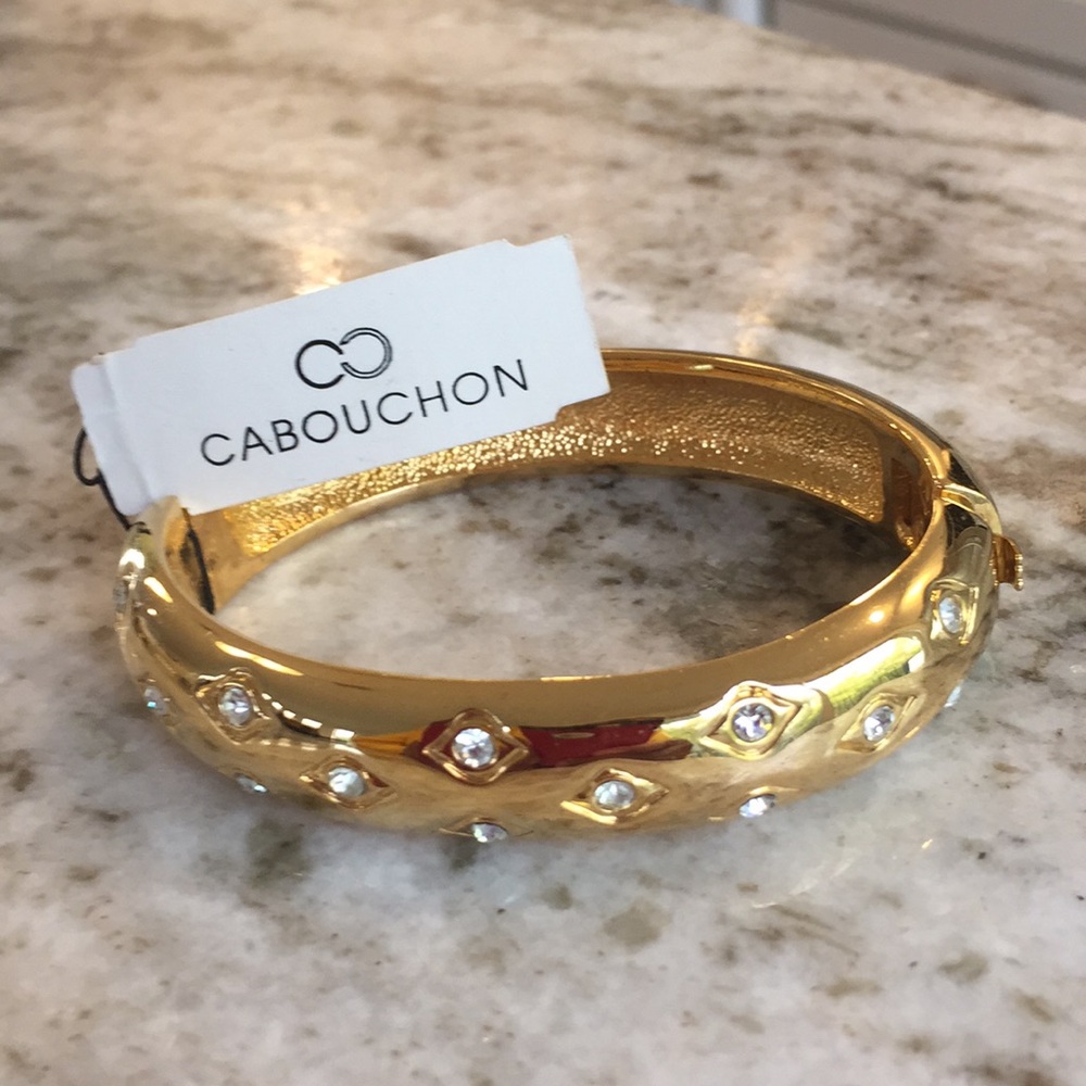 Cabouchon bracelet gold crystal Swarovski